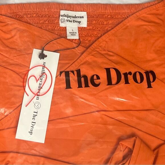 The Drop Burnt Orange Sweetheart Surplice Top w/Ties @sruthijayadevan. Large-NWT - Picture 7 of 10